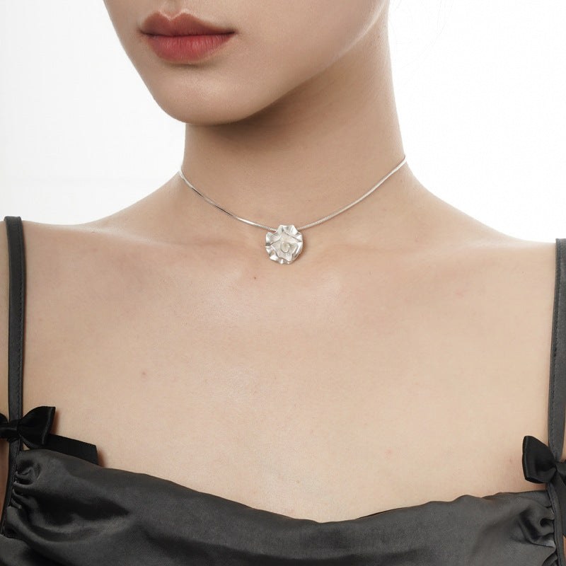 Artisan Sculpted Rose Necklace
