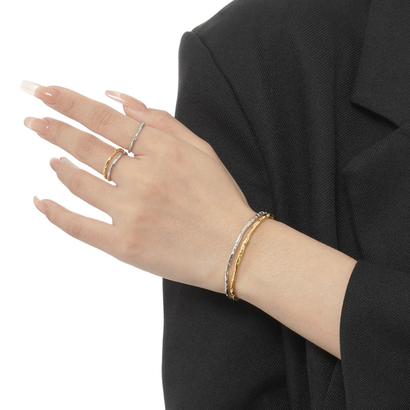 "Gnarled Silver Wristband"