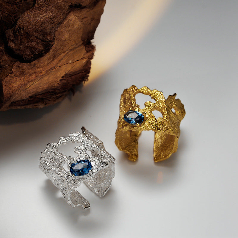 Silver and Gold Coral-Inspired Rings