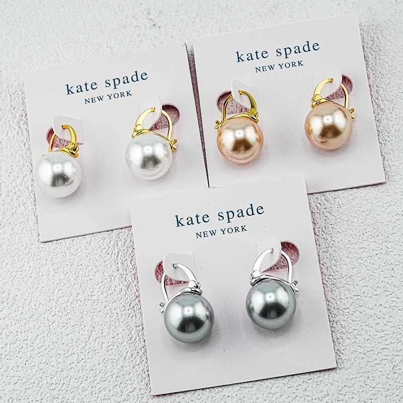 Kate Spade Beaded Pendant Metal Earrings
