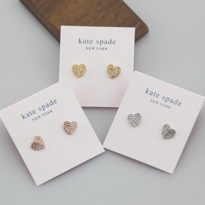 Kate Spade Zirconia Heart-Shaped Metal Earrings