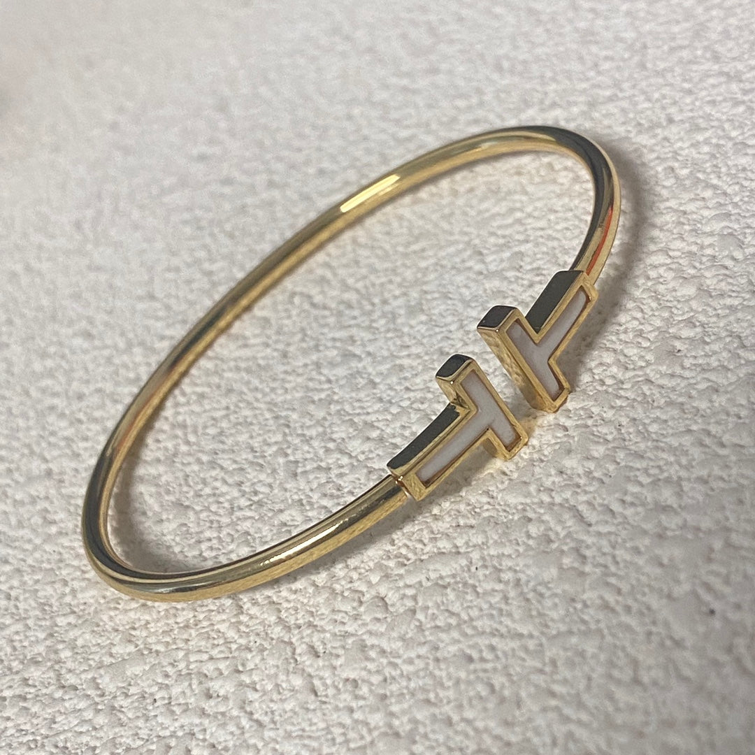 Tiffany Classic Mother-of-Pearl Double T Bracelet