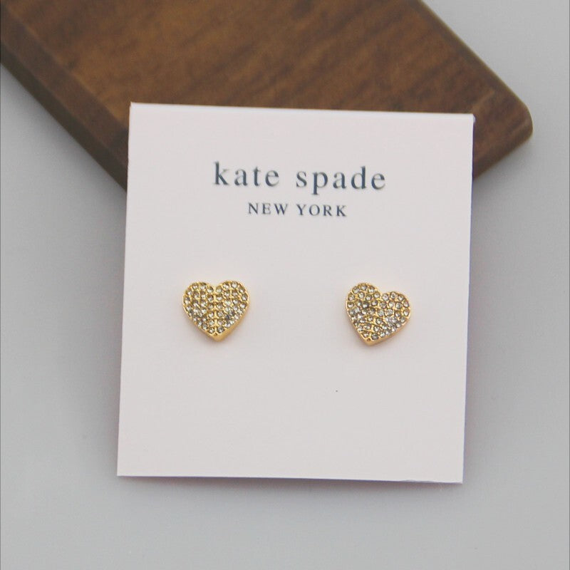 Kate Spade Zirconia Heart-Shaped Metal Earrings