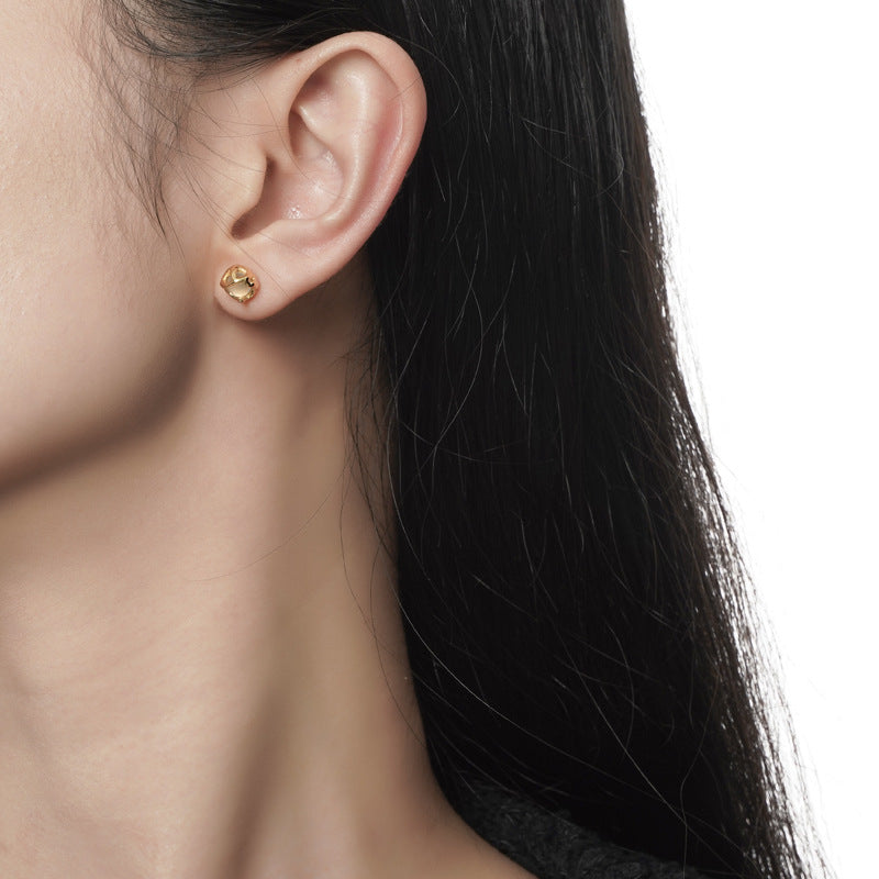 Ethereal Silver Studs with White Stone

