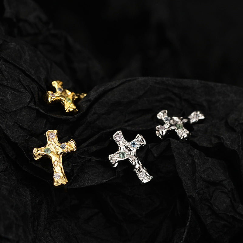 Baroque-Style Cross Earrings

