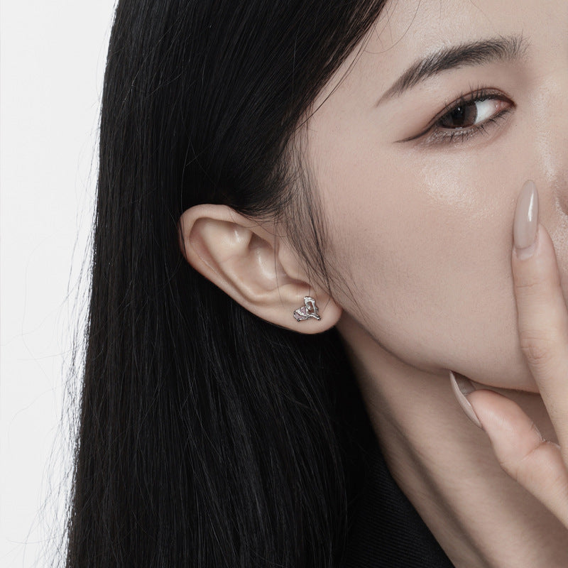 Edgy Abstract Heart Earrings

