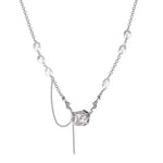 Organic Form Silver and Freshwater Pearl Necklace

