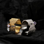 Two-Tone Gold and Silver Rings with Zircon

