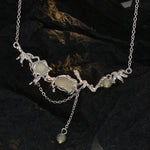 Tree Bark Textured Silver Necklace

