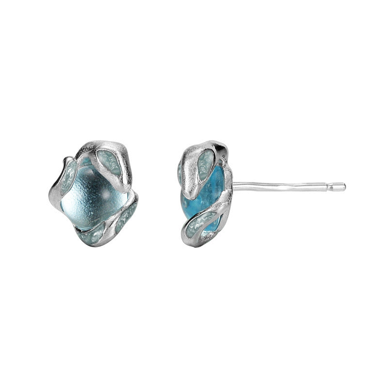 Tumbled Glass Stone Earrings

