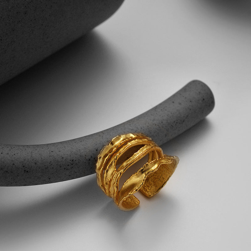 Silver Leaf Multi-Layer Ring

