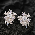 Textured Silver Tone Statement Earrings

