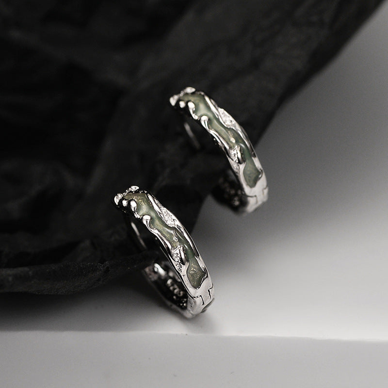 Small Hoop Earrings with an Uneven, Rough-Hewn Texture

