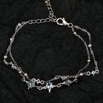 Rhinestone Star and Bead Chain Bracelet

