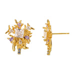 Radiant Cubic Zirconia Snowflake Studs

