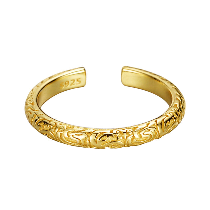 Etched Swirl Pattern Open Ring

