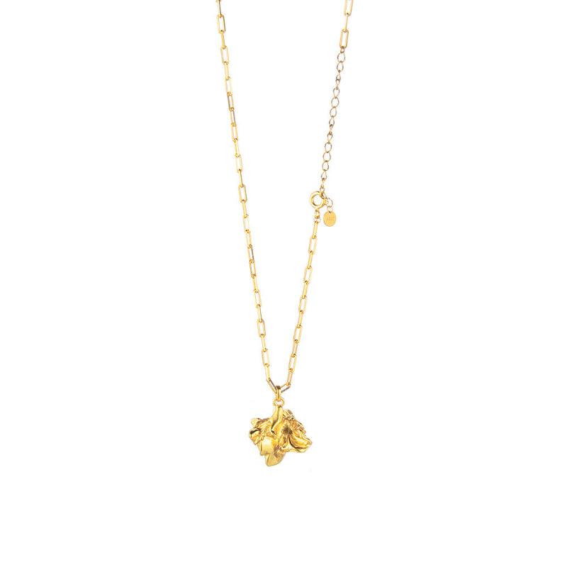 Textured Nugget Pendant on a Modern Chain

