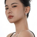 Statement Wide Pave Huggie Earrings

