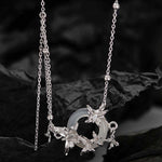 Unique Raw Texture Silver Necklace

