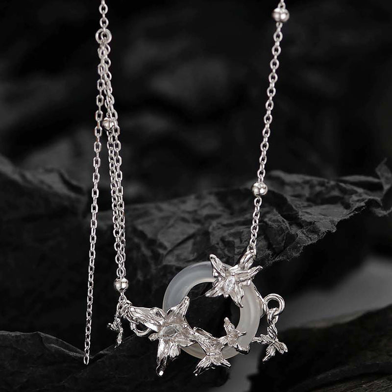 Unique Raw Texture Silver Necklace

