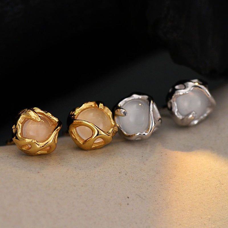 Unique Locket-Style Pearl Studs

