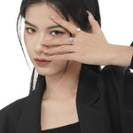 Hand-Forged Gold Ring with Opal Gemstone

