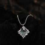 Contemporary Silver Necklace with a Wavy Blue Centerpiece

