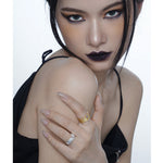 Irregular Texture Open Rings

