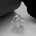 Textured Wide Band Petal Ring

