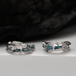 Rustic Textured Hoops with Blue Details

