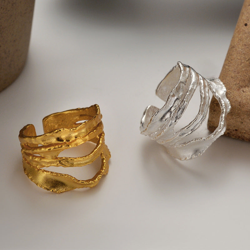 Folded Metal Statement Ring

