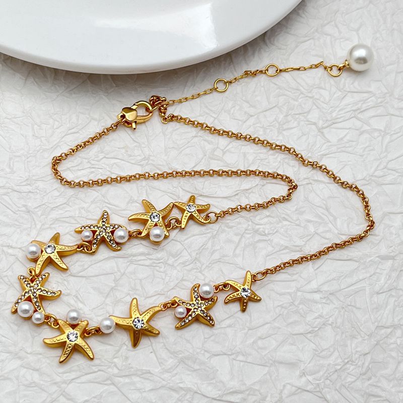 Kate Spade Starfish Pearl Rhinestone Necklace Marine Life Series