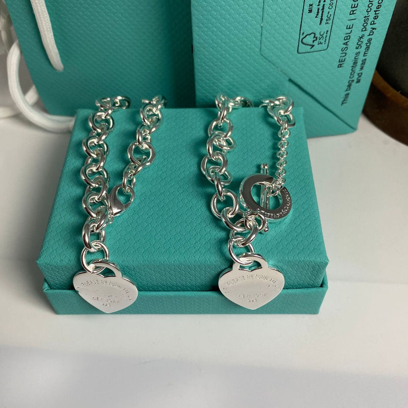 Tiffany S925 Handmade Chunky Chain Bracelet Men Women