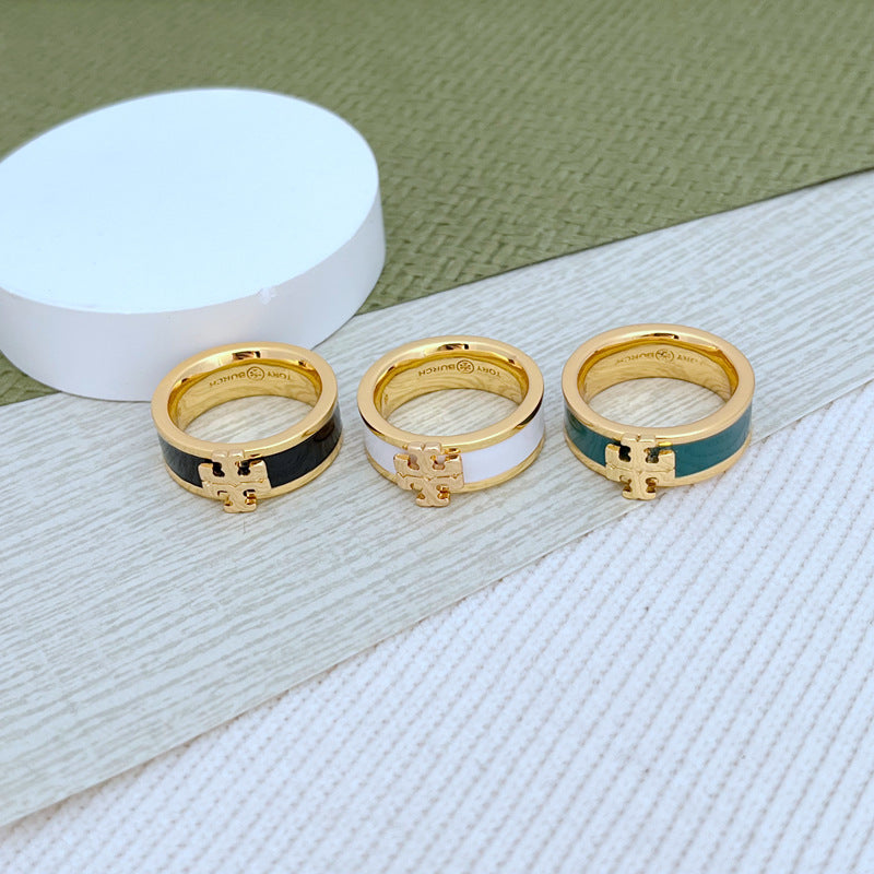 Tory Burch Enamel Metal Rings