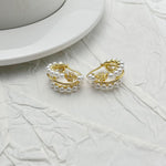 Lightweight multi-hoop earrings with gold-tone faux pearls