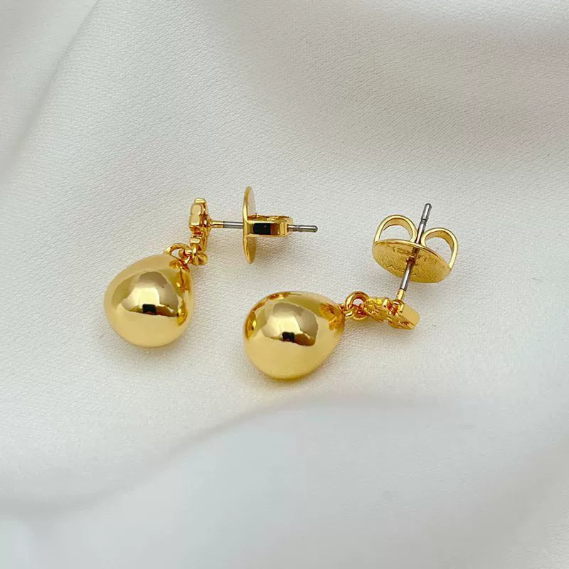 Tory Burch Simple Teardrop Pendant Metal Earrings