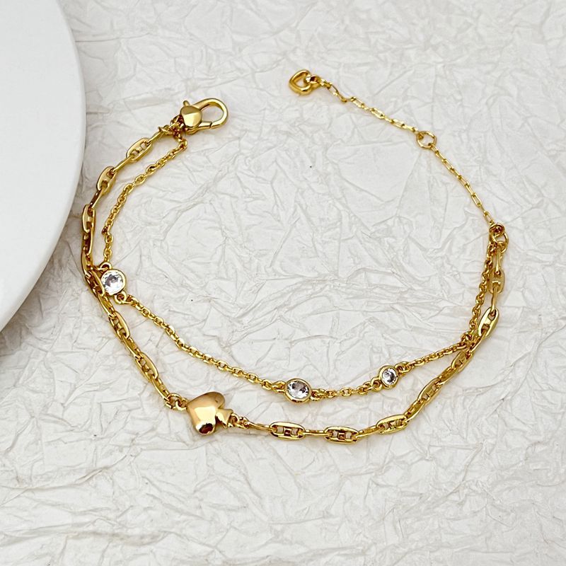 Kate Spade Sweet Heart Zirconia Multi-Layer Pendant Bracelet