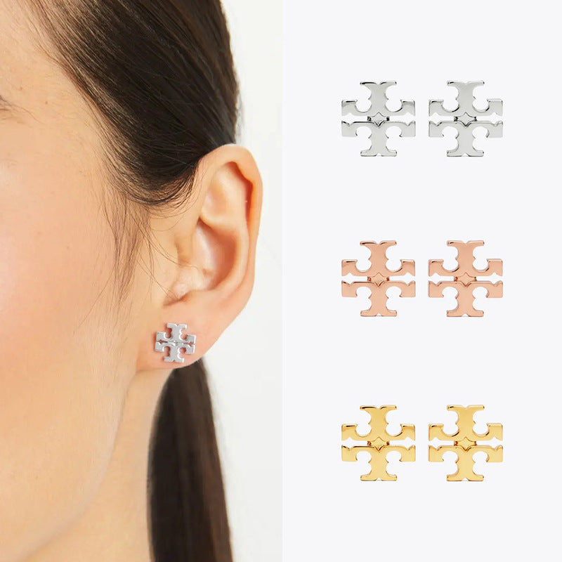 Tory Burch shiny logo earrings