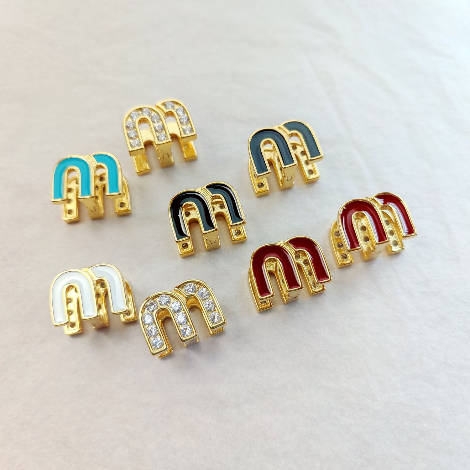 Miu Miu Multicolor Enamel Cute Double-Sided Design Metal Earrings