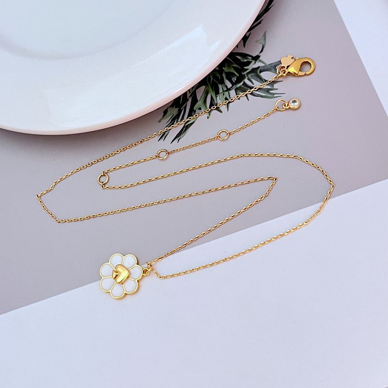 Kate Spade Enamel Heart and Flower C-Shaped Earrings Necklace