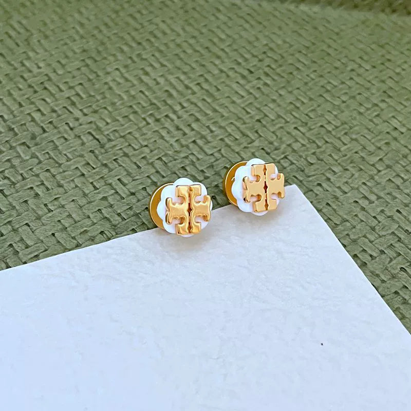 Tory Burch Cute Round Logo Metal Stud Studs women