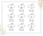 Charm bracelet set with pavé initials A, B, C, D, E, F, G, H, I