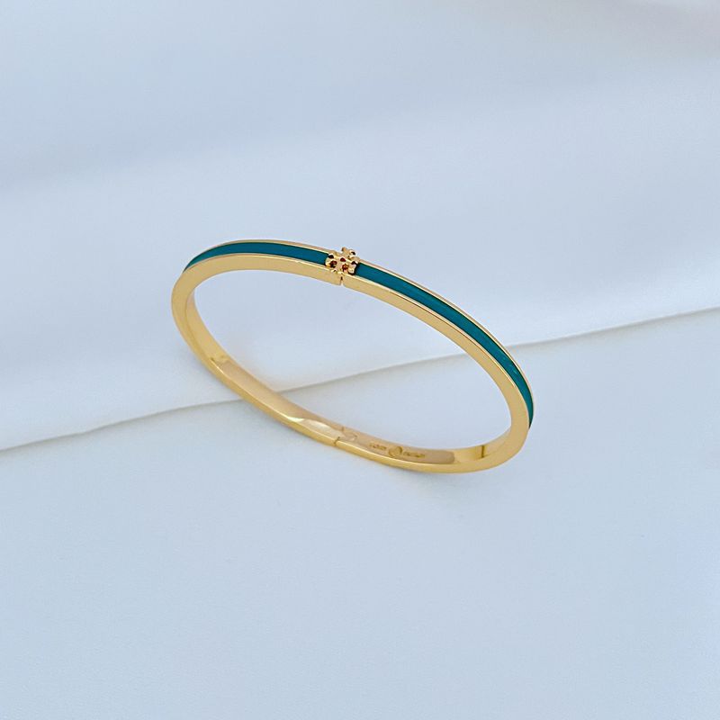 Tory Burch classic logo enamel open bangle