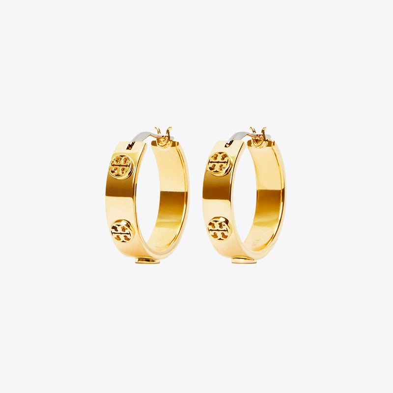 Tory Burch Embossed Logo Earrings