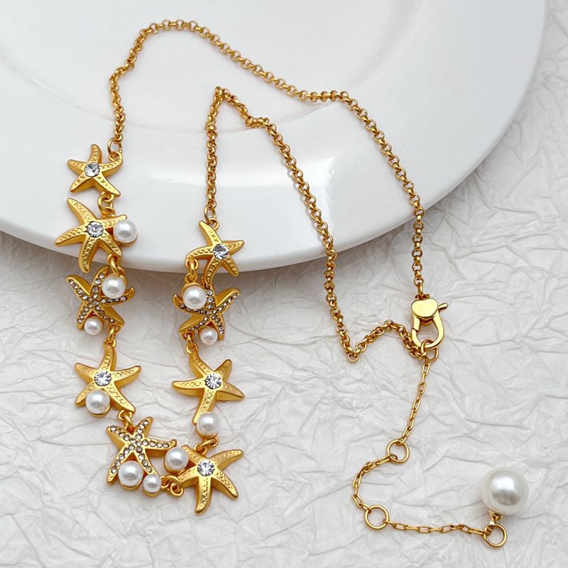 Kate Spade Starfish Pearl Rhinestone Necklace Marine Life Series
