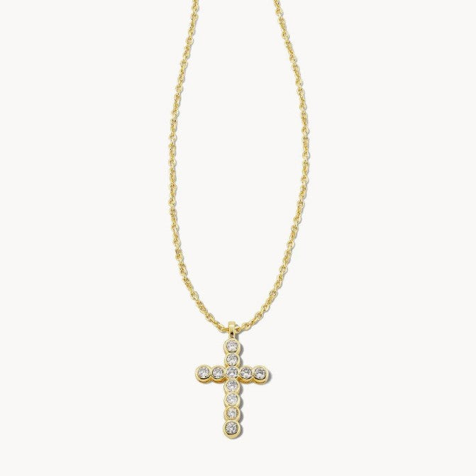 Kendra Scott Mother-of-Pearl Diamond Cross Pendant Necklace