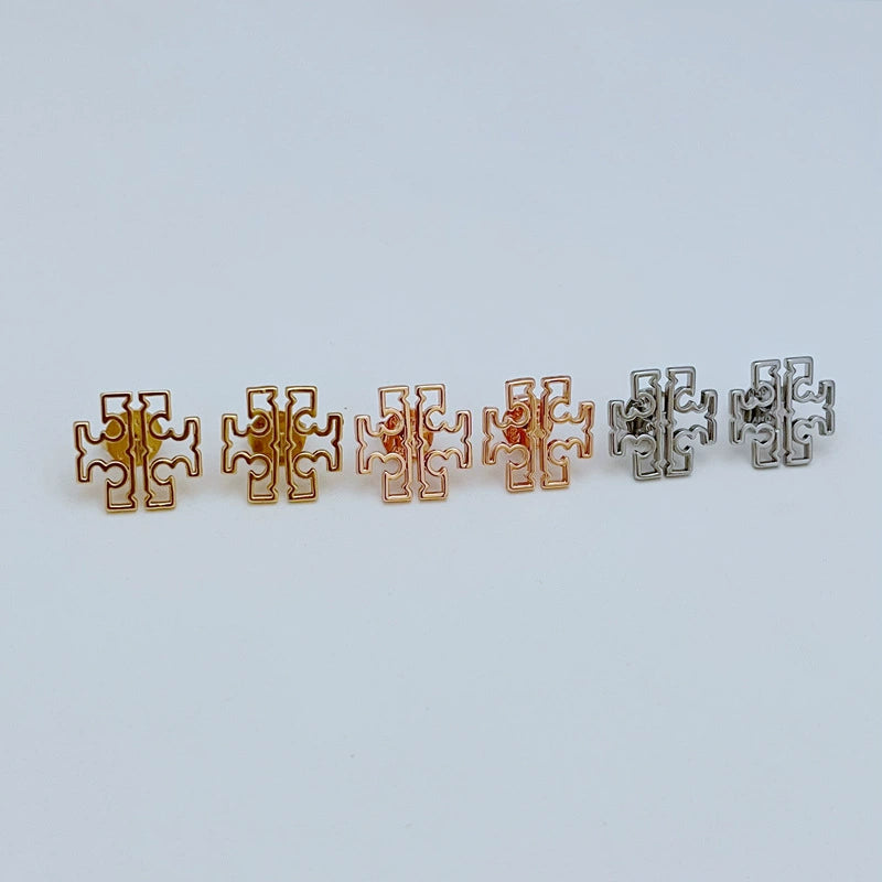 Tory Burch Classic Logo Cutout Stud Earrings