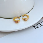 Tory Burch geometric enamel hoop earrings, gold-tone with pink accents