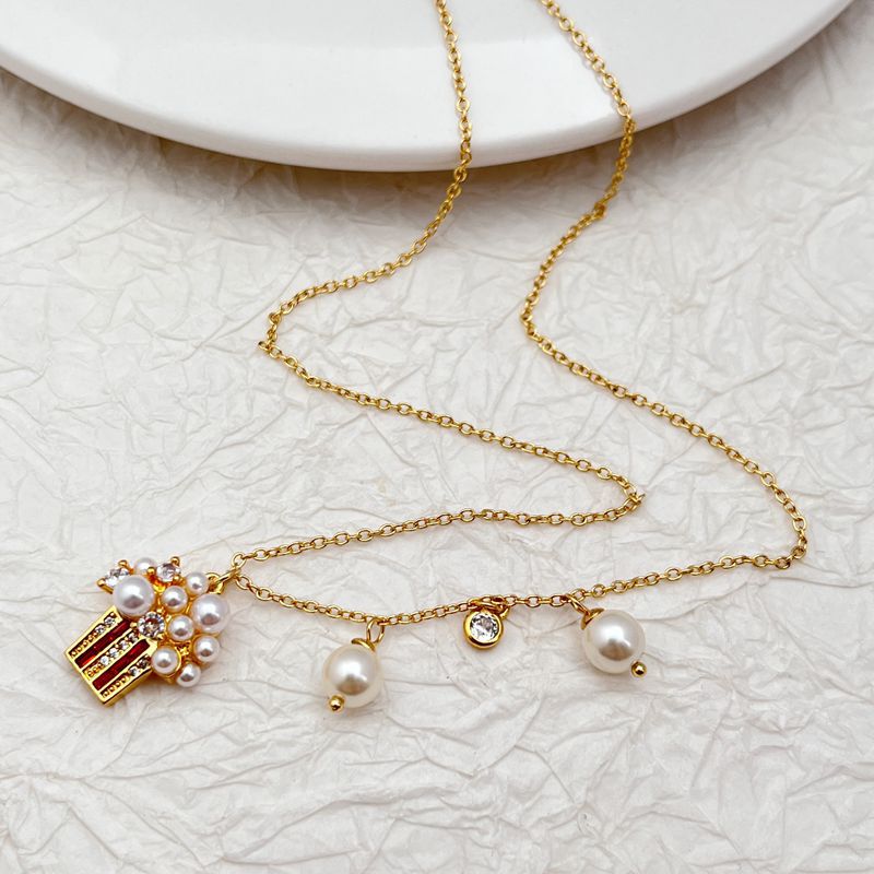 Kate Spade Sparkling Zircon and Pearl Ice Cream Pendant Necklace