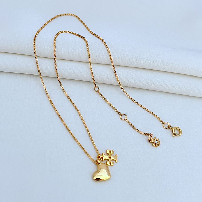 Tory Burch Heart Logo Adjustable Necklace